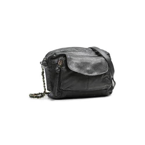 Offre limitée : PIECES Pcnaina Leather Cross Over, Sacs bandoulière femme, Noir (Black), 5,5x14x20 cm (B x H T) de 43.93 € à 59.49 € (-35.42% de remise)