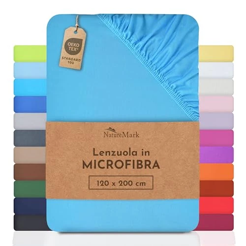 NatureMark - Mikrofaser SPANNBETTLAKEN zum Sparpreis! viele Größen und Farben Markenware (120x200 cm, türkis)