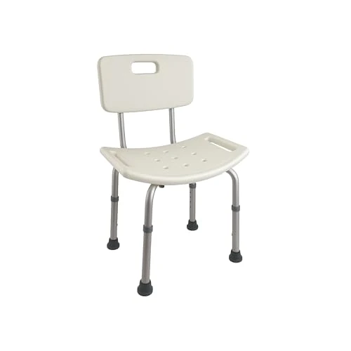 Mobiclinic, Sedia per doccia, Olivo, Marchio Europeo, Sgabello doccia per anziani, Sedia doccia per disabili, Marcatura CE, Sgabello bagno regolabile in altezza, Piedini antiscivolo, colore Bianco