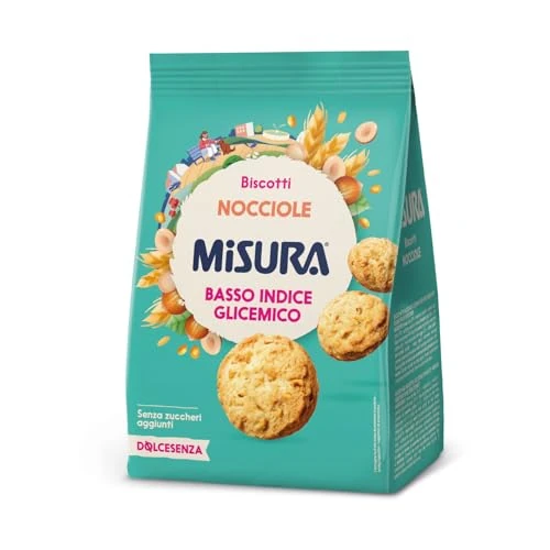 Offerta a tempo: Misura Dolcesenza a Basso Indice Glicemico Frollini con Nocciole | Biscotti con Nocciole — 13% da 3,09 € a 2,68 €