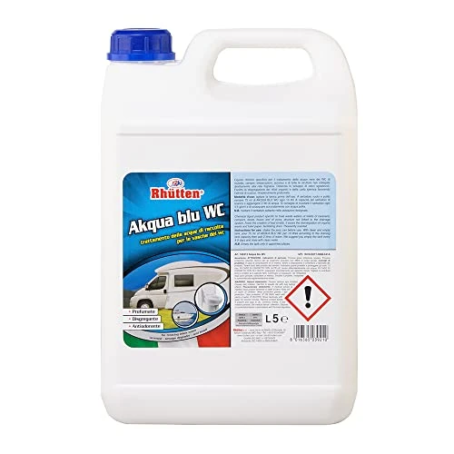 Rhutten, Akqua Blu Wc, Disgregante Wc Camper, Liquido Acque Nere, Acqua Blu, Wc Chimico, 5L