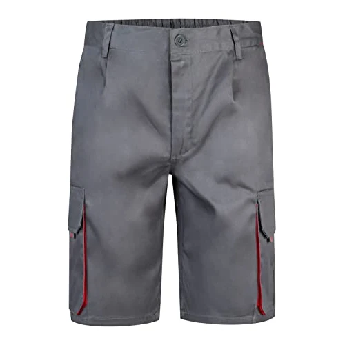 VELILLA P1030078/1254 Bermuda Bicolore Multitasche, Grigio e Rosso, Taglia 54