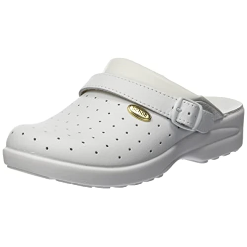Offerta a tempo: Scholl Clog Racy, Zoccoli Sanitari Medicali Unisex - Adulto, Bianco, 44 EU - 40% da 49.00 € a 29.44 €