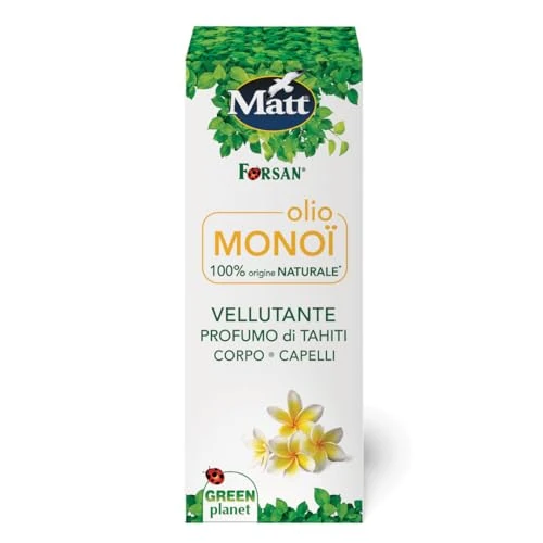 Offerta a tempo: Matt Forsan, Olio di Monoi, Vellutante e Nutriente, con Olio di Karité e Vitamina E, Dona Idratazione a Corpo e Capelli, con Profumo di Tahiti, Puro 100% di Origine Naturale, 100 ml - 46% da 10.30 € a 5.54 €