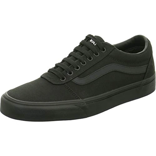 Mens Vans Size 9, Ward Sneaker Black Canvas Lace Up Shoes, Low Top Men's Trainers, Lightweight Sports Shoes by Vans Active Wear Range (9 UK)