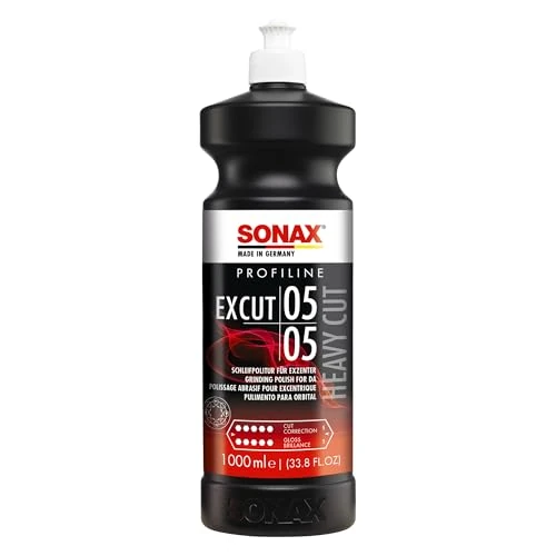 SONAX PROFILINE ExCut 05-05 (1 L) abrasivo rimuove strati di vernice graffiati o corrosi. Elimina incisioni causati da resina, insetti| Art. 02453000