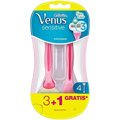 Offre limitée : Gillette Venus Rasoirs Jetables pour Femme, Sensitive, Lot De 4, pour Les Femmes A La Peau Sensible, A 3 Lames, avec Une Bande Lubrifiante Et Une Tete Arrondie pour Un Rasage De Près Confortable de 4.95 € à 4.95 € (0.00% de remise)