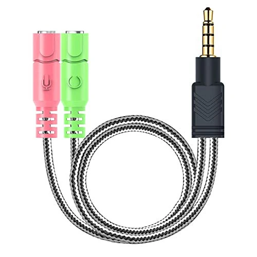 MillSO adattatore per cuffie splitter cavo a Y jack audio da 3.5 mm (spina jack stereo da 3,5 mm a 2 prese da 3,5 mm non per 2 cuffie) adatto per cuffie da gioco per PC, PC, smartphone e laptop