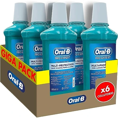 Offerta a tempo: Oral-B Collutorio Pro-Expert Multi Protezione Maxi formato da 6x500ml. Senza Alcol - 19% da 17.88 € a 14.57 €