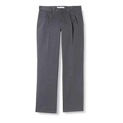 Offerta a tempo: Amazon Essentials Pantaloni Chino Plissettati Anti-Piega, Vestibilità Classica (Disponibili in Taglie Forti) Uomo, Carbone, 29W / 30L - 0.00% da 13.39 € a 13.39 €