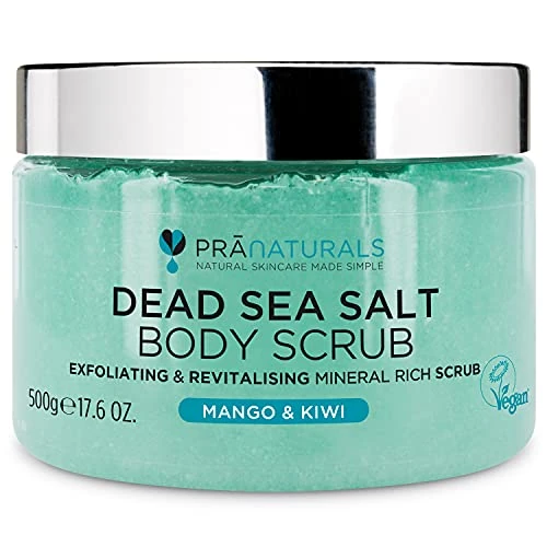 Oferta limitada: PraNaturals Exfoliante Corporal de Sal del Mar Muerto 500g Body Scrub de Sales para Nutrir la Piel, Rico en Minerales Naturales para Todo Tipo de Piel (Mango y Kiwi) de 14.99 EUR a 11.89 EUR (ahorro 21%)
