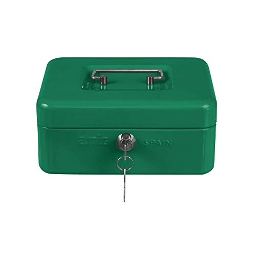 Offerta a tempo: Amig - Cassaforte | Cassetta di sicurezza per denaro, banconote e monete | Con vassoio portamonete e 2 chiavi | Acciaio | Colore: Verde | 300 x 240 x 90 mm - 27% da 35.01 € a 25.62 €