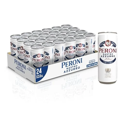 Offerta a tempo: Peroni Nastro Azzurro, Cassa Birra con 24 Lattine di Birra da 33 cl — 15% da 23,40 € a 19,99 €