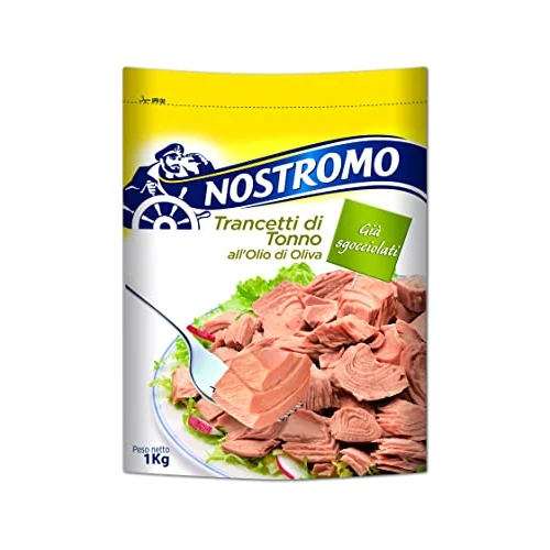 Offerta a tempo: Nostromo - Trancetti di tonno all'olio di oliva, 1 busta da 1kg. Facili da aprire e pronti all'uso, già sgocciolati. - 24% da 15.69 € a 11.98 €