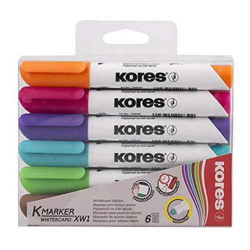 Limited offer: Kores K-Marker Whiteboard XW1, round tip, Set of 6 assorted brilliant colours from 8.98 EUR to 7.70 EUR (save 14%)