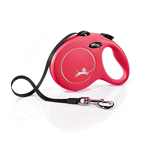 Croci Flexi New Classic, Guinzaglio per cani allungabile, 5 Metri /Taglia L - fino a 50 KG, Rosso