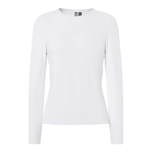 Offre limitée : Pieces Femme Pcsirene Tee Noos T-Shirt À Manches Longues, Blanc (Bright White), XL EU de 19.99 € à 10.50 € (47% de remise)