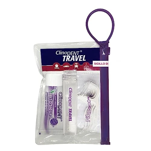 Offerta a tempo: Clinodent Travel Kit - Igiene orale tascabile - Spazzolino richiudibile, gel dentifricio alito sicuro, forcelle interdentali - 27% da 7.93 € a 5.82 €