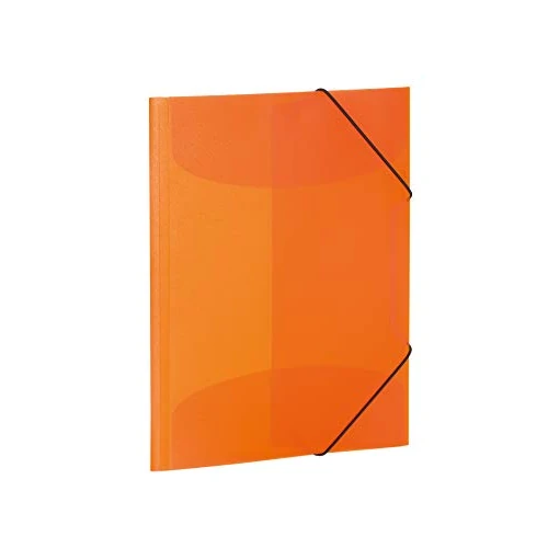 HERMA Elastic Folder Translucent in Orange, A4, Sturdy Plastic, with 3 Inner Flaps, 1 Span Folder