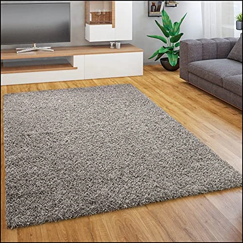 Offre limitee: Paco Home Tapis Salon Chambre Adulte Poil Long Shaggy Pelucheux Uni Moderne Moelleux, Dimension:140x200 cm, Couleur:Gris de 52.00 EUR a 25.00 EUR (economie 52%)