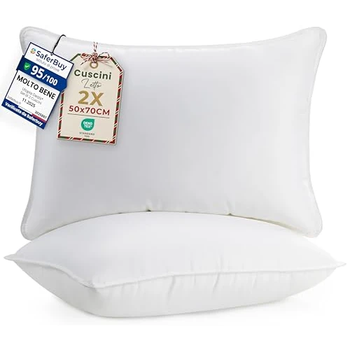 Tijdelijke aanbieding: Utopia Bedding Premie Kussen (Set van 2), 50 x 70 cm Beddenkussens, Zachte Stof met Holle Vezelvulling (Wit) van 34.93 EUR naar 28.99 EUR (korting 17%)