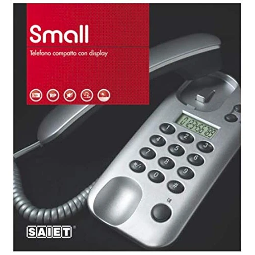 Offerta a tempo: SAIET - Telefono Fisso Casa e Ufficio - con Filo Small - con Display Bianco e Nero e Suoneria Regolabile - 23% da 29.90 € a 22.90 €