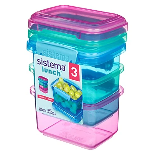 Limited-time offer: Sistema Lunch Food Storage Containers | 400 ml | Small Snack Pots | BPA-Free Plastic | Assorted Colours | 3 Count from 6.00 GBP to 6.00 GBP (save 0%)