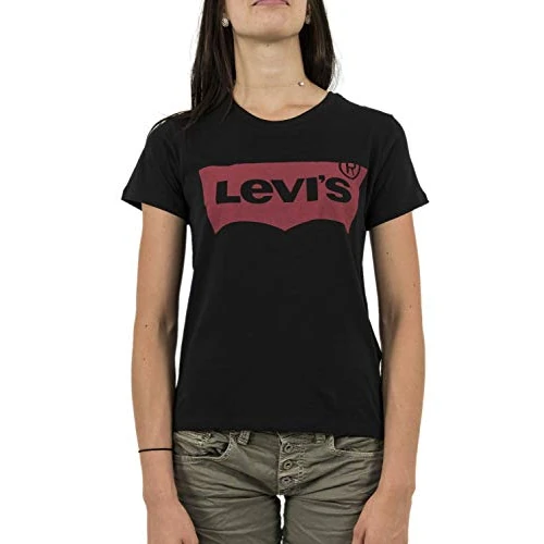 Oferta limitada: Levi's The Perfect Tee , Large Batwing Logo, Camiseta, Mujer, Mineral Black, L de 16.99 € a 12.50 € (ahorro 26%)