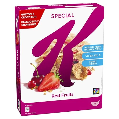 Offerta a tempo: Kellogg's Special K | Gusto Frutti Rossi | Croccanti Fiocchi Multicereali con Fragole, Ciliegie e Mirtilli | Confezione Singola da 290g (1 x 290g) - 39% da 4.09 € a 2.48 €