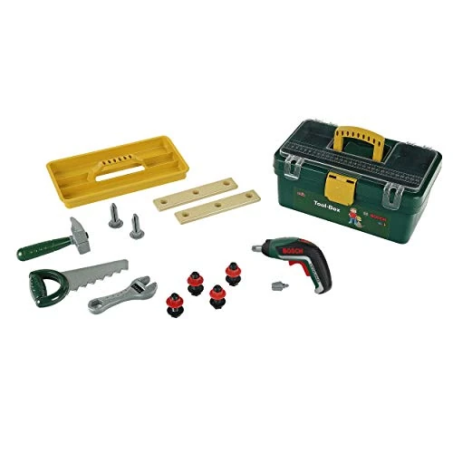 Limited offer: Theo Klein 8609 Bosch Tool Box I With Ixolino Battery-Powered Cordless Screwdriver I Includes Lots of Tools Such as Hammer, Saw, Adjustable Wrench I Dimensions: 32 cm x 20.5 cm x 15 cm from 44.99 EUR to 20.72 EUR (save 54%)