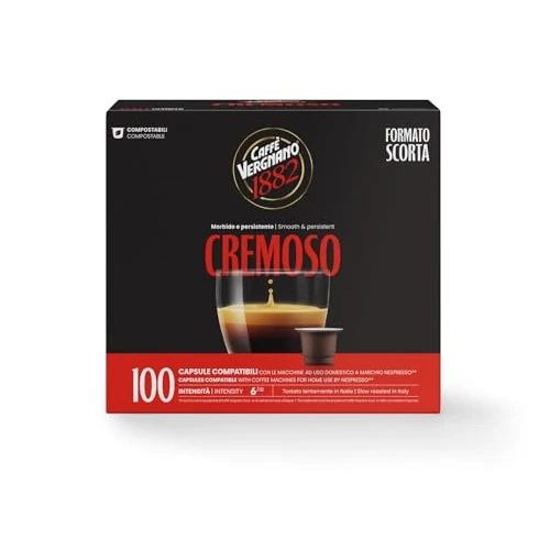 Offerta a tempo: Caffè Vergnano - 100 Capsule Caffè Compatibili Nespresso e Compostabili — 38% da 31,90 € a 19,73 €