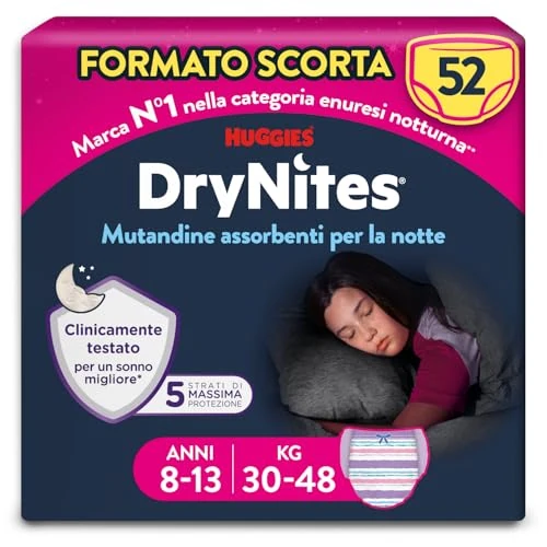 Offerta a tempo: Huggies Drynites Pannolini, Taglia L — 20% da 58,66 € a 46,99 €