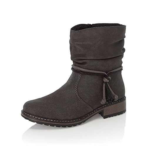 Rieker Mujer Botines Z6893, señora Botines,Zapato de transición,Zapato de Invierno,Botas,Bota,Media Bota,Forrado,Gris (Grau / 45),40 EU / 6.5 UK