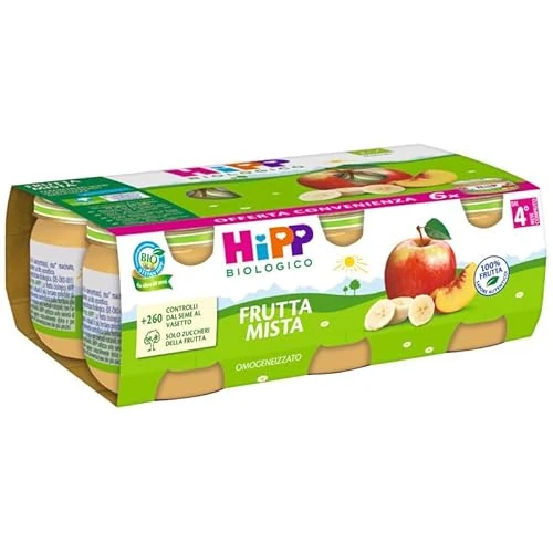 Offerta a tempo: HiPP - Omogeneizzato Multipack Frutta Mista, Omogeneizzato di Frutta Biologico per Neonati, 24 vasetti da 80g, HiPP Frutta, Omogeneizzato Frutta - 0% da 20.94 € a 20.94 €
