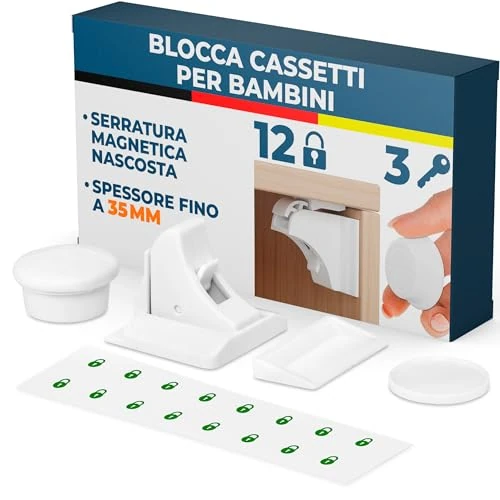 Offre limitée : Hoffenbach Serrure Magnétique Invisible pour Sécurité Enfant – 12 Verrous & 3 Clés – Protection pour Placards, Portes & Tiroirs – Blocage Sans Perçage – Blanc de 19.99 € à 19.99 € (0.00% de remise)