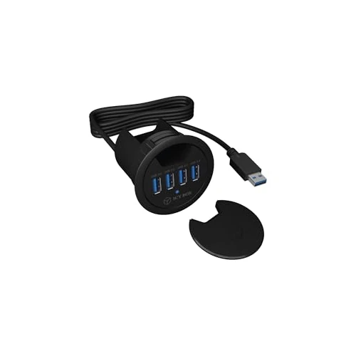 Tijdelijke aanbieding: ICY BOX IB-Hub1403 USB-tafelhub (60 mm) voor inbouw, 4x USB 3.0-aansluitingen, kabeldoorvoer, stroomaansluiting aanwezig, zwart van 29.00 € naar 24.99 € (14% korting)