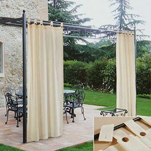 Morbidissimi R006 - Rideau pour tonnelle hydrofuge avec passants - 140 x 270 cm