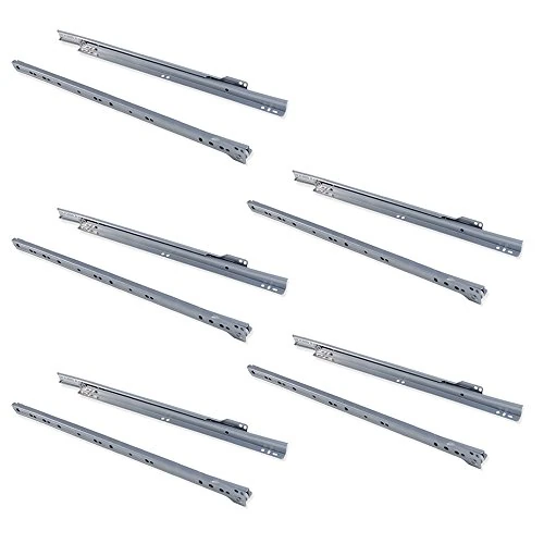 Offerta a tempo: Emuca - Guida-Binario con Cuscinetti a Rulli per Cassetto, Grigio Metallizzato, 450 mm, Set di 5 - 16% da 20.16 € a 16.94 €