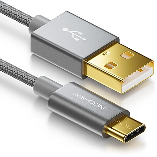 Oferta limitada: deleyCON 1m USB-C Cable - Cable de Carga Cable de Datos - Nylon + Metal Plug - USB C a USB A - Compatible con Apple Samsung Google Huawei Xiaomi Tablet Laptop PC - Gris de 7.48 € a 3.25 € (ahorro 57%)