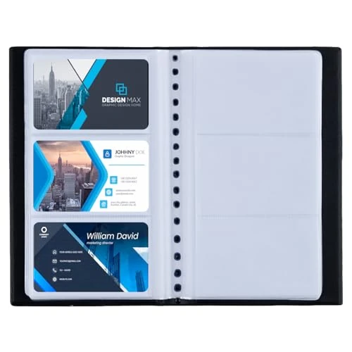 Offerta a tempo: Zacro 240 Porta Biglietti da Visita Carta di Libro in PVC Biglietti per conservare Biglietto da Visita Carte Fedeltà Porta Carta di Credito ecc (Nero) - 0.00% da 8.99 € a 8.99 €