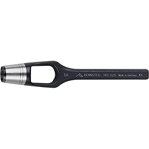 Rennsteig Henkellocheisen (Ø 28 mm, Locheisen, Lochstanzer, Stanzer für Gummi, Leder, Filz, Kunststoff, Kork, Stoff, Stanzwerkzeug) 1400280