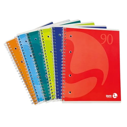 Zeitlich begrenztes Angebot: BM BeMore Spiralblock Color 0105337 – 60 Blatt – Spiralblock mit Löchern – Format A5 – Lineatur 5 mm kariert 5 mm – Papier 90 g/m² – 8 Farben sortiert – Packung mit 5 Stück von 16.16 € auf 16.16 € (0.00% Rabatt)
