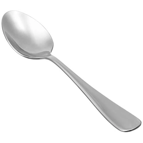 Amazon Basics Stainless Steel Dishwasher Safe Dinner Spoons with Round Edge, Large Tablespoons, 20 cm, Pack of 12, Silver