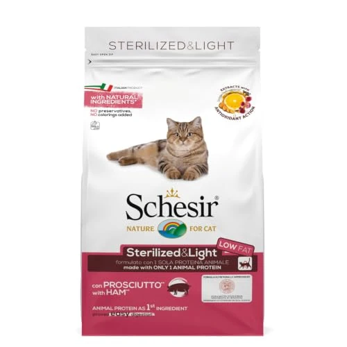 Offerta a tempo: Schesir Sterilized & Light, Alimento Secco per Gatti Adulti Sterilizzati, con Prosciutto, Basso Contenuto di Grassi, Vitamine Aggiunte, Senza Conservanti e Coloranti, 1,5 kg - 0.00% da 14.51 € a 14.51 €