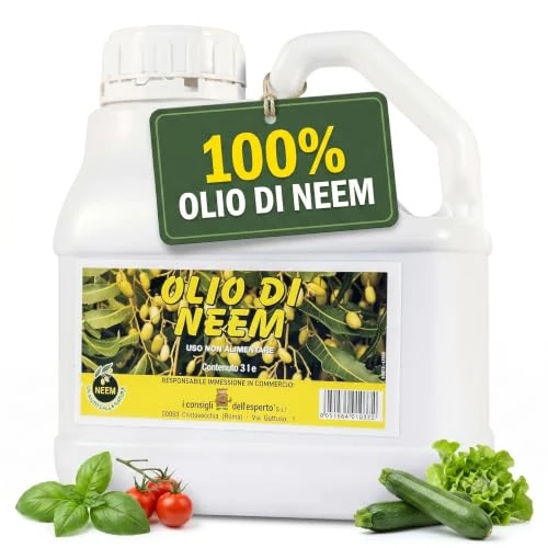 Offerta a tempo: I Consigli dell'Esperto - Olio Di Neem 3L - Repellente Naturale per Piante Contro Insetti e Parassiti Nocivi - Puro e spremuto a freddo - 11% da 74.90 € a 66.94 €
