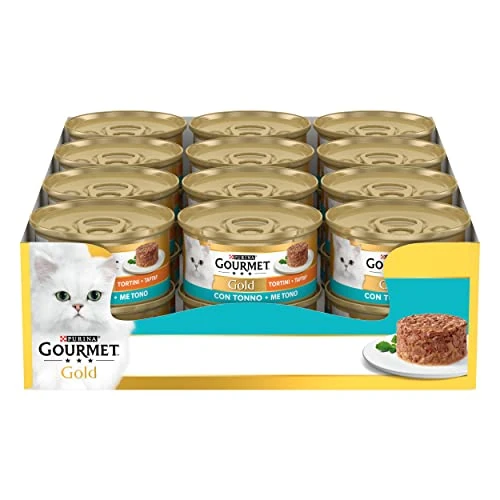 Gourmet Gold Tortini Complete Food with Tuna for Adult Cats, 24 x 85 g