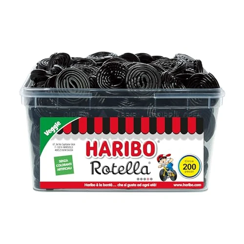 Offerta a tempo: Haribo Maxi Rotelle, Caramelle Gommose, Vegetariane, Gusto Liquirizia, Ideali Per Feste E Dolci Momenti Di Relax - Circa 200 Pezzi [1818gr] - 27% da 11.45 € a 8.39 €