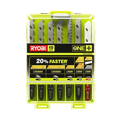 Tijdelijke aanbieding: Ryobi 5132002811 decoupeerzaagblad 10 RAK10JSBWM, set zaagbladen voor hout, kunststof en metaal, decoupeerzagen van ONE + systeem, universele opname, incl. uitsparingen, 6-delig van 16.99 € naar 16.99 € (0.00% korting)