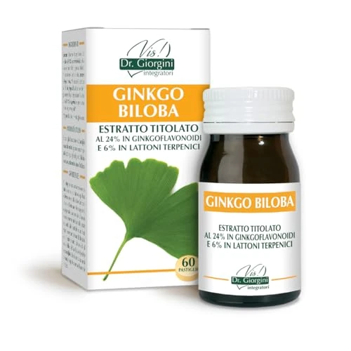 Dr Giorgini Integratore Alimentare, Monocomponenti Erbe Ginkgo Biloba Estratto Titolato al 24% in Ginkgoflavonoidi e 6% in Lattoni Terpenici Pastiglie - 30 g