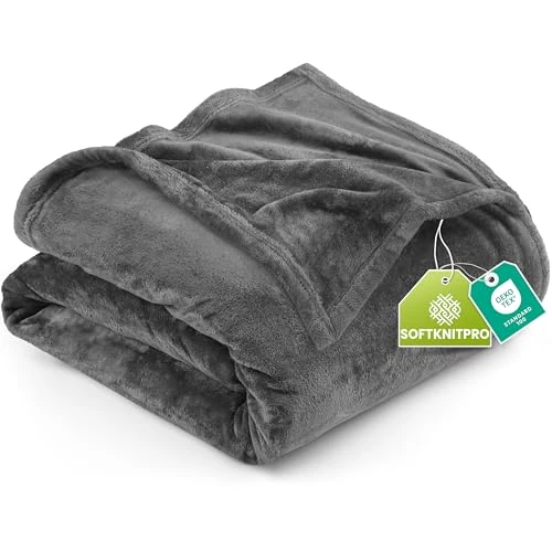 Oferta ograniczona: Utopia Bedding Przytulny koc polarowy [228 x 228 cm, Szary] miękki, lekki, ciepły, przytulny i oddychający koc na łóżko, sofę, kanapę z 80.99 EUR na 80.99 EUR (znizka 0%)